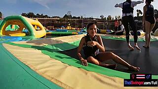 Asian Teen Amateur Fun With Boyfriend In Waterpark And Sex