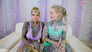 Threesome Tattooed Teen Gets World Champion Facial And Hard Gaping Fuck