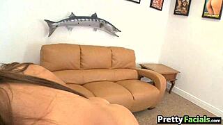 petite teen bella rose gets facial in 1on1