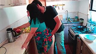 stepmother fucked hard in kitchen