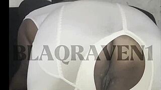 black beauty gets wet from ass groping and spanking