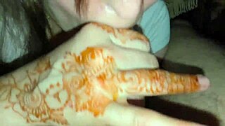 Arabic wife gives blowjob then rides hard