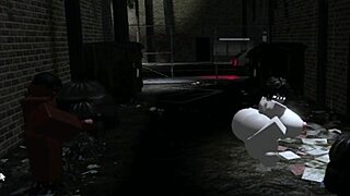 Roblox sex tomboy teases homeless man and gets fucked