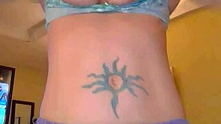 Slutty milf striptease shows shaved pussy