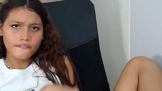 horny teen fucks pussy with toy
