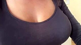 my stepmom shows her big tits and beautiful nipples
