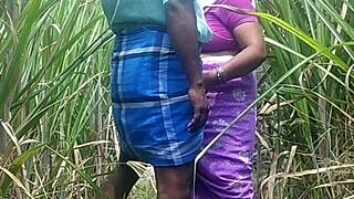 indian village couple has outdoor sex