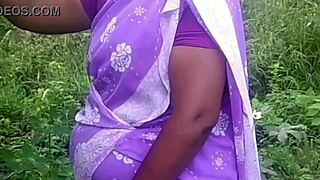 indian village couple has outdoor sex