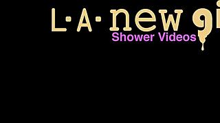 did the elegant brunette beauty take a shower