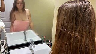 stepbrother watched stepsister shower then fucked her