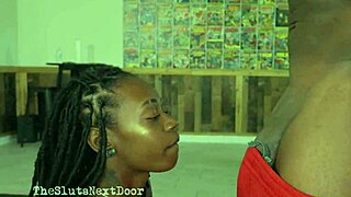 Petite Black Slut Takes Big Dick