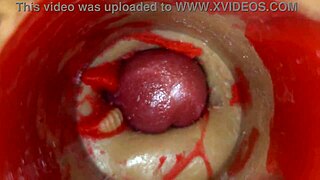 Deep thrusts trigger feverish cum inside without sperms trace
