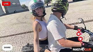Nastyclub bubble butt blonde lilly blossom rides bike