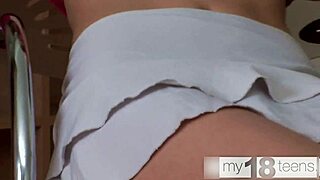my18teen horny girl passionate fingering after reading
