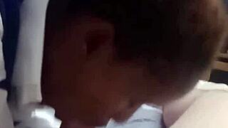 Skinny black slut student gives wet blowjob to small white cock. Young ebony girlfriend sucks interracial friend in couple scene.