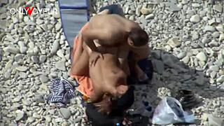 Beach voyeur summer vacation on the sea shore going pretty well