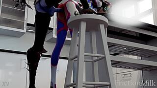 d va the mature milf takes a big cock doggystyle in the kitchen