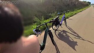 Milf Rides Bike With Big Natural Tits