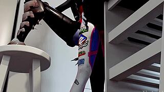 d va the mature milf takes a big cock doggystyle in the kitchen