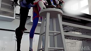 d va the mature milf takes a big cock doggystyle in the kitchen