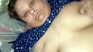 Step mommy gives step son blowjob & handjob and cum on her boobs