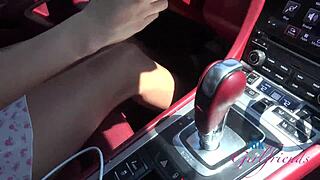 Amateur Aubry Babcock Goes On A Ride In The Turbo S And Gets That Pretty Pink Pussy Fingered
