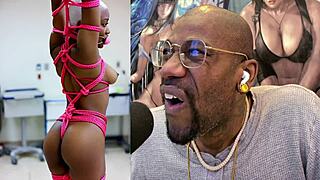 Tight Bald Pussy Baddie Gets Ass Fucked In Bondage