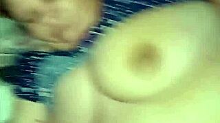 Step mommy gives step son blowjob & handjob and cum on her boobs