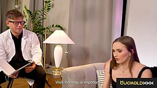 cuckoldxxx dominant stacy cruz takes her cuck boyfriend to shrink and punishes him