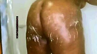 Ebony Bbw Twerks Her Ass In Shower