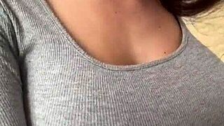 stepmom reveals big tits in homemade massage video