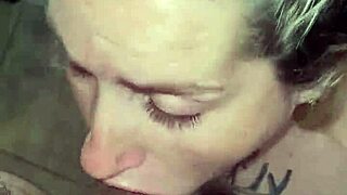 Little bitch sucks it all and gets milk on face