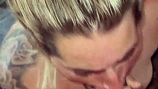 Little bitch sucks it all and gets milk on face