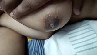 Passionate couple kisses and fucks on bed