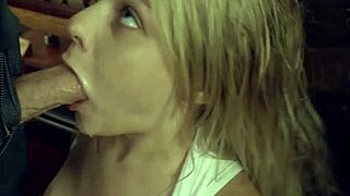 Submissive blonde wife gets spanked and mouth fucked