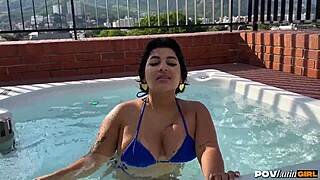 my petite colombian stepsister naty delgado sucks my cock from jacuzzi to bed