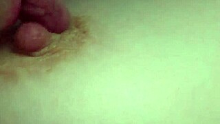 Sucking tits and playing with tender nipples close up