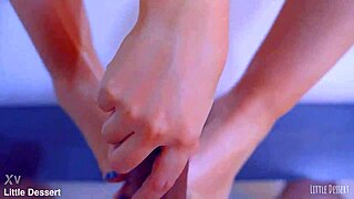 oil massage ends with a creamy footjob and nails creampie