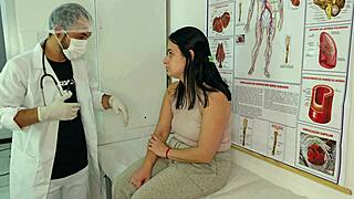 the gynecologist examines and then fucks his cute brazilian patient in the hospital