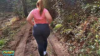 curvy blonde milf cheats with husbands friend outdoors