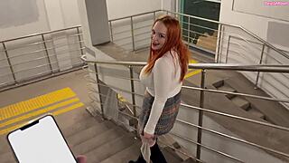 watch me bring this cute redhead stranger to a shaking orgasm right on the street 😏