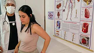 the gynecologist examines and then fucks his cute brazilian patient in the hospital
