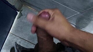 husband cums alone in work bathroom stall
