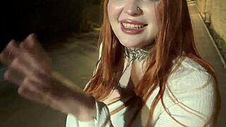 watch me bring this cute redhead stranger to a shaking orgasm right on the street 😏