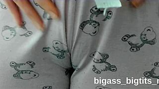 Curvy milf fingers her camel toe in pajamas at home