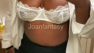 Joanfantasy fingers her pussy to orgasm in bathroom