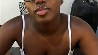 Wish you were here to explode your hot tasty milk all over my pretty ebony face