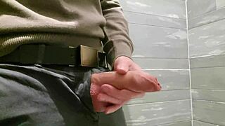 Cumming at the mall masturbating in a public restroom