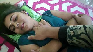 wife shares sweet kisses with her husband in bed