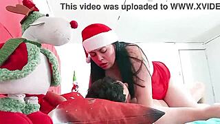 cheating stepmother fucks stepson on christmas eve while husband away